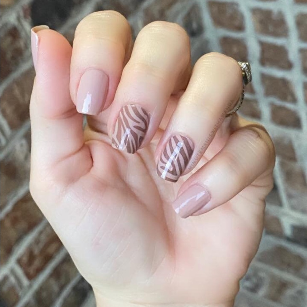 *Retired* Color Street: All Wild Up | Animal Print Zebra Neutral Beige Tan Nude